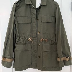 THEORY Thornwood Jacket Military Inspired Army Utility Jacket NWT